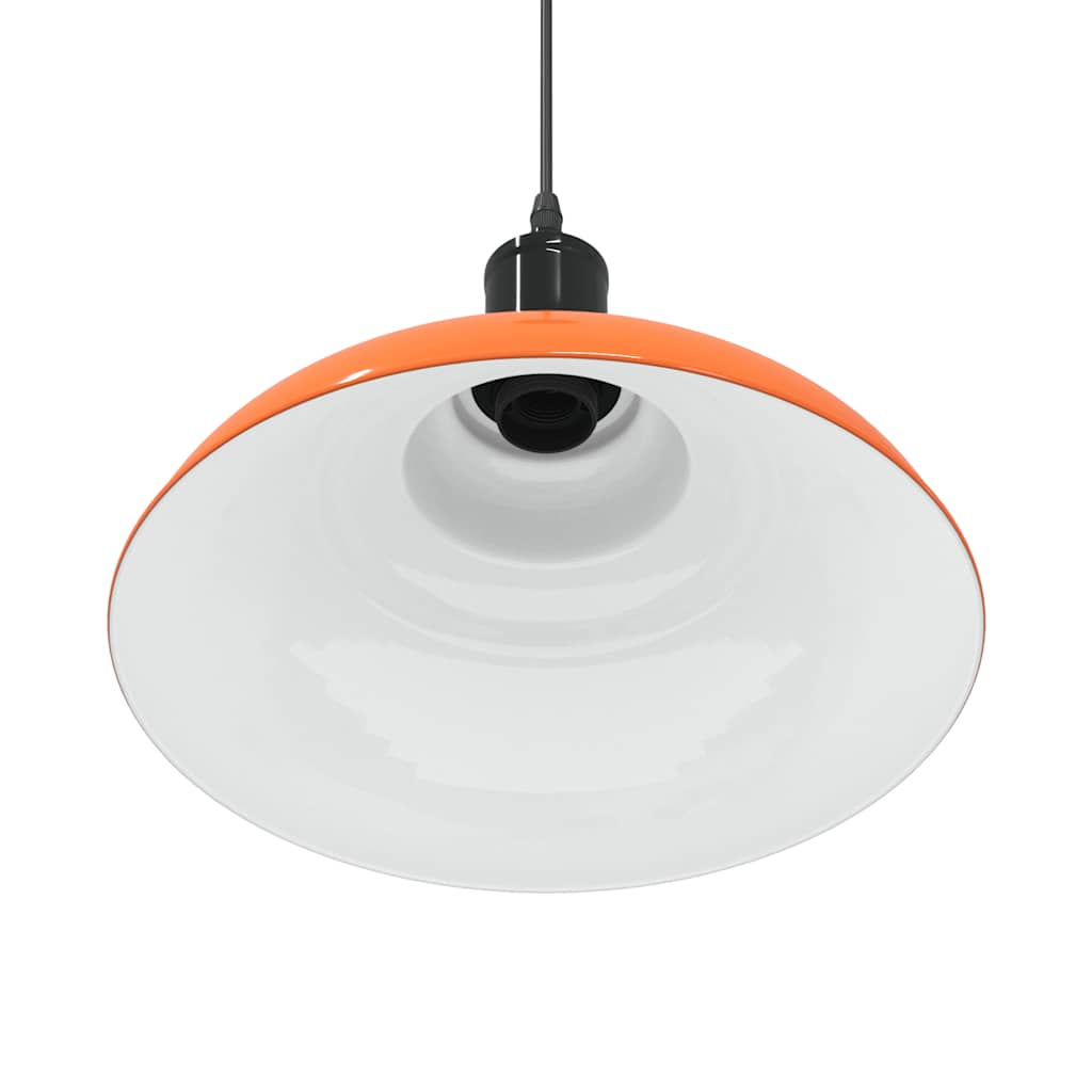 Pendant Lamp Height Adjustable E27 Gloss Orange Ø 31 cm Metal