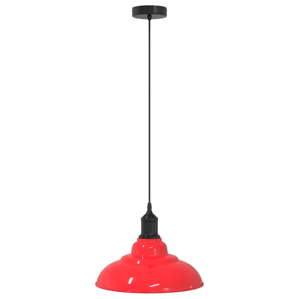 Pendant Lamp Height Adjustable E27 Gloss Red Ø 31 cm Metal