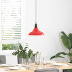 Pendant Lamp Height Adjustable E27 Gloss Red Ø 31 cm Metal
