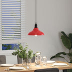 Pendant Lamp Height Adjustable E27 Gloss Red Ø 31 cm Metal