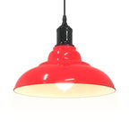 Pendant Lamp Height Adjustable E27 Gloss Red Ø 31 cm Metal