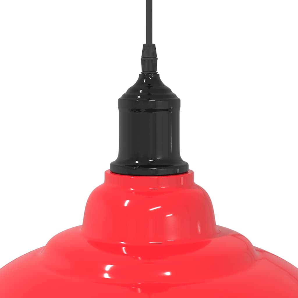 Pendant Lamp Height Adjustable E27 Gloss Red Ø 31 cm Metal