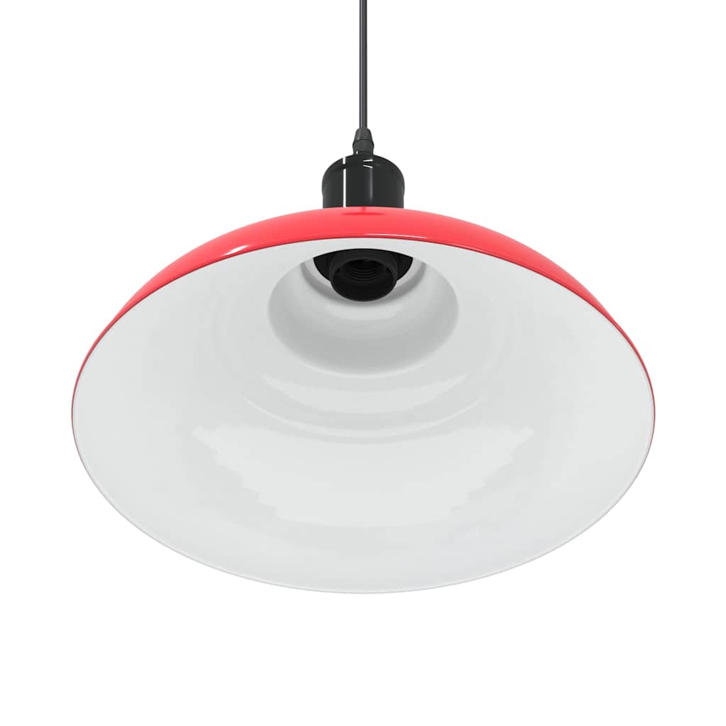 Pendant Lamp Height Adjustable E27 Gloss Red Ø 31 cm Metal