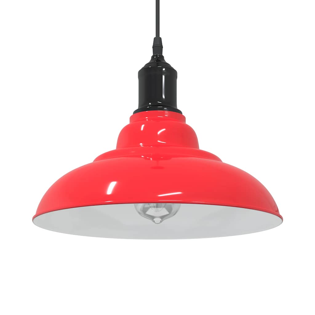 Pendant Lamp Height Adjustable E27 Gloss Red Ø 31 cm Metal