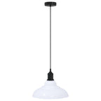 Pendant Lamp Height Adjustable E27 Gloss White Ø 31 cm Metal