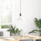 Pendant Lamp Height Adjustable E27 Gloss White Ø 31 cm Metal