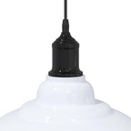 Pendant Lamp Height Adjustable E27 Gloss White Ø 31 cm Metal