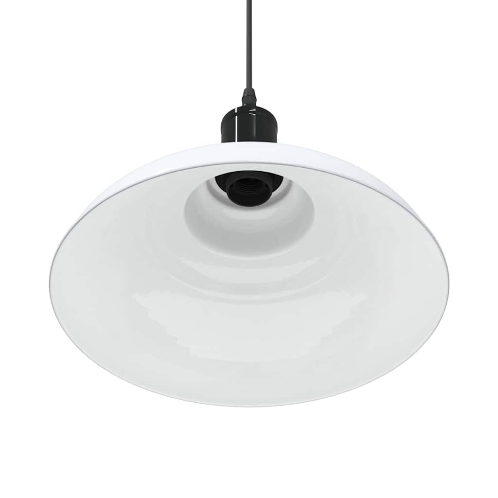 Pendant Lamp Height Adjustable E27 Gloss White Ø 31 cm Metal