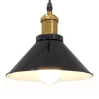 Pendant Lamp Height Adjustable E27 Gloss Black Ø 22 cm Metal