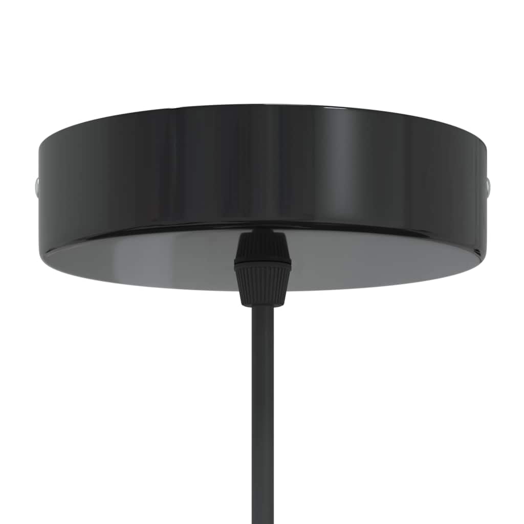 Pendant Lamp Height Adjustable E27 Gloss Black Ø 22 cm Metal