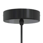 Pendant Lamp Height Adjustable E27 Gloss Black Ø 22 cm Metal