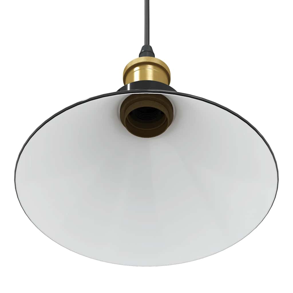 Pendant Lamp Height Adjustable E27 Gloss Black Ø 22 cm Metal