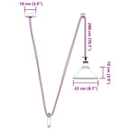 Pendant Lamp Height Adjustable E27 Gloss Black Ø 22 cm Metal