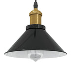 Pendant Lamp Height Adjustable E27 Gloss Black Ø 22 cm Metal
