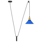 Pendant Lamp Height Adjustable E27 Gloss Dark Blue Ø 22 cm Metal