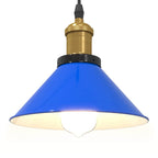 Pendant Lamp Height Adjustable E27 Gloss Dark Blue Ø 22 cm Metal