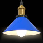 Pendant Lamp Height Adjustable E27 Gloss Dark Blue Ø 22 cm Metal