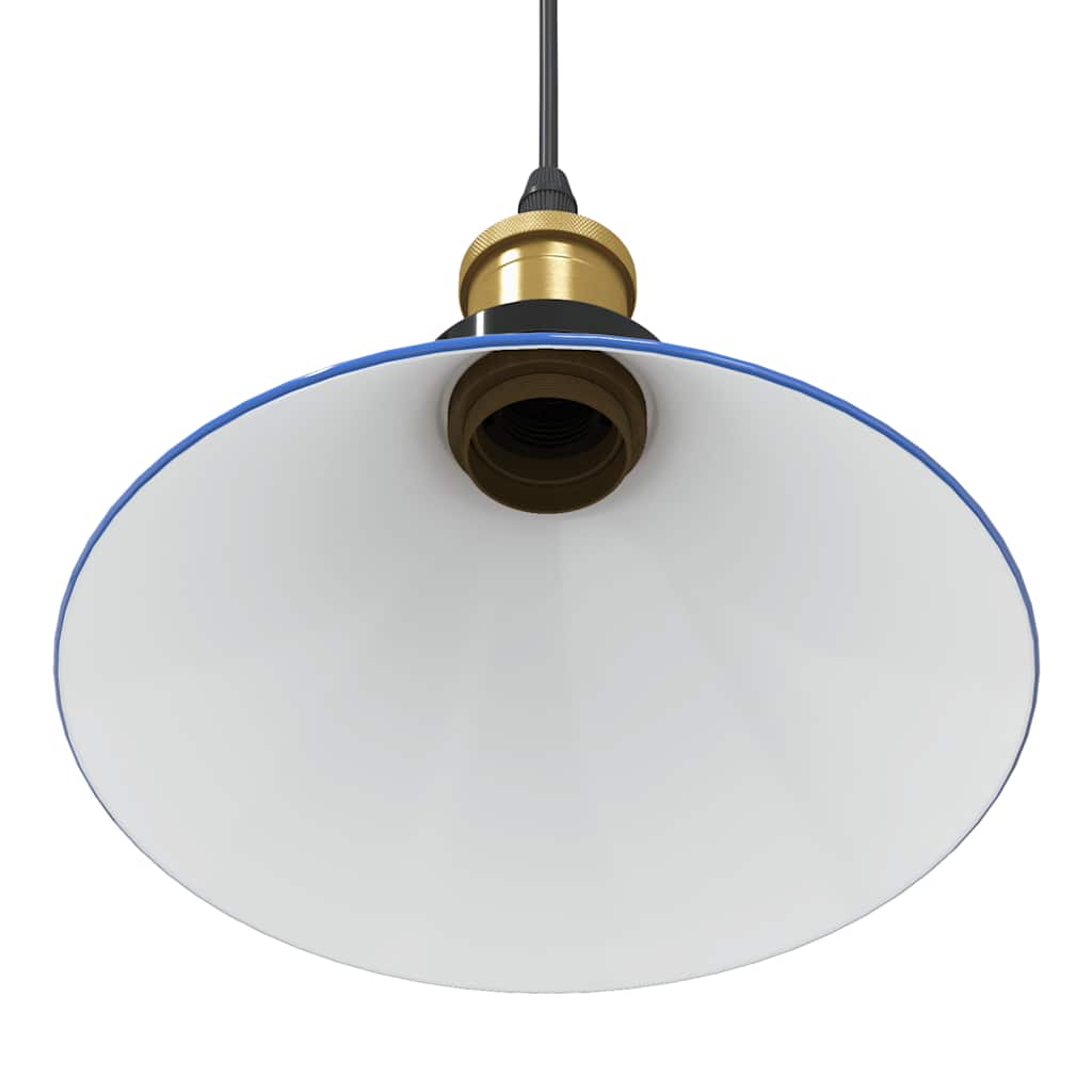 Pendant Lamp Height Adjustable E27 Gloss Dark Blue Ø 22 cm Metal