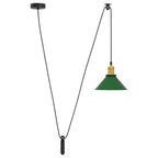 Pendant Lamp Height Adjustable E27 Gloss Green Ø 22 cm Metal