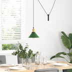 Pendant Lamp Height Adjustable E27 Gloss Green Ø 22 cm Metal