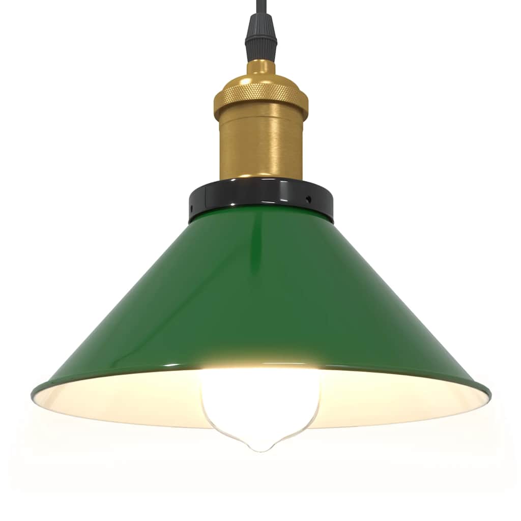 Pendant Lamp Height Adjustable E27 Gloss Green Ø 22 cm Metal