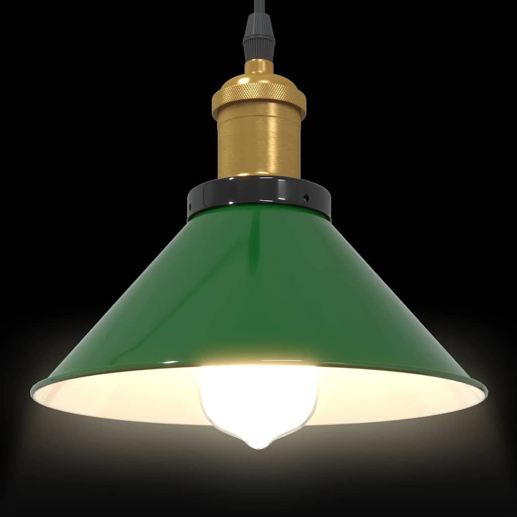 Pendant Lamp Height Adjustable E27 Gloss Green Ø 22 cm Metal