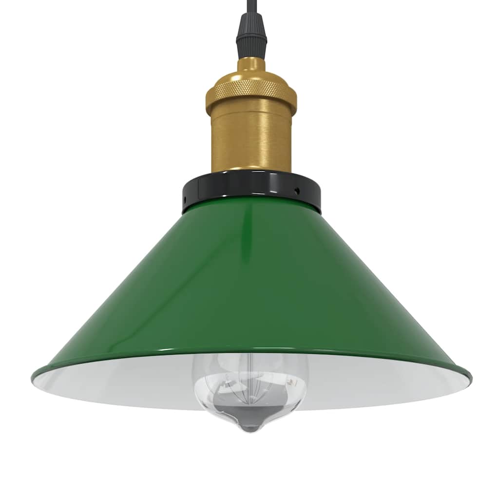 Pendant Lamp Height Adjustable E27 Gloss Green Ø 22 cm Metal