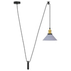 Pendant Lamp Height Adjustable E27 Gloss Grey Ø 22 cm Metal