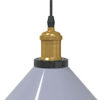 Pendant Lamp Height Adjustable E27 Gloss Grey Ø 22 cm Metal