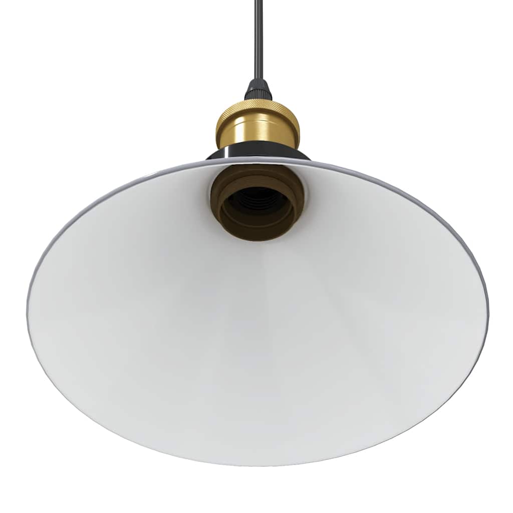 Pendant Lamp Height Adjustable E27 Gloss Grey Ø 22 cm Metal