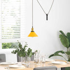 Pendant Lamp Height Adjustable E27 Gloss Yellow Ø 22 cm Metal