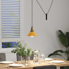 Pendant Lamp Height Adjustable E27 Gloss Yellow Ø 22 cm Metal