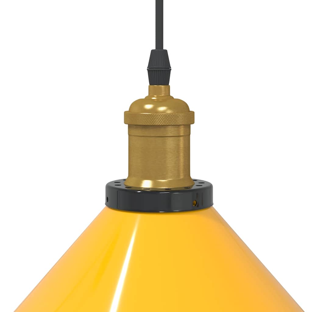 Pendant Lamp Height Adjustable E27 Gloss Yellow Ø 22 cm Metal