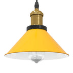 Pendant Lamp Height Adjustable E27 Gloss Yellow Ø 22 cm Metal