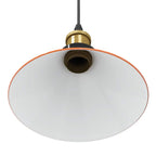 Pendant Lamp Height Adjustable E27 Gloss Orange Ø 22 cm Metal