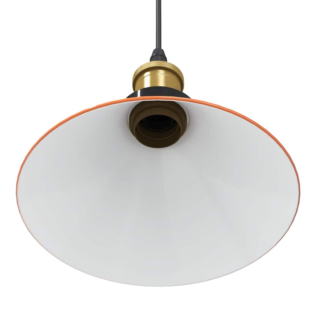 Pendant Lamp Height Adjustable E27 Gloss Orange Ø 22 cm Metal