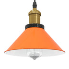 Pendant Lamp Height Adjustable E27 Gloss Orange Ø 22 cm Metal