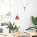 Pendant Lamp Height Adjustable E27 Gloss Red Ø 22 cm Metal