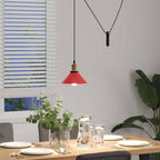 Pendant Lamp Height Adjustable E27 Gloss Red Ø 22 cm Metal