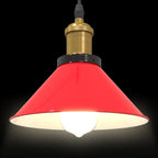 Pendant Lamp Height Adjustable E27 Gloss Red Ø 22 cm Metal