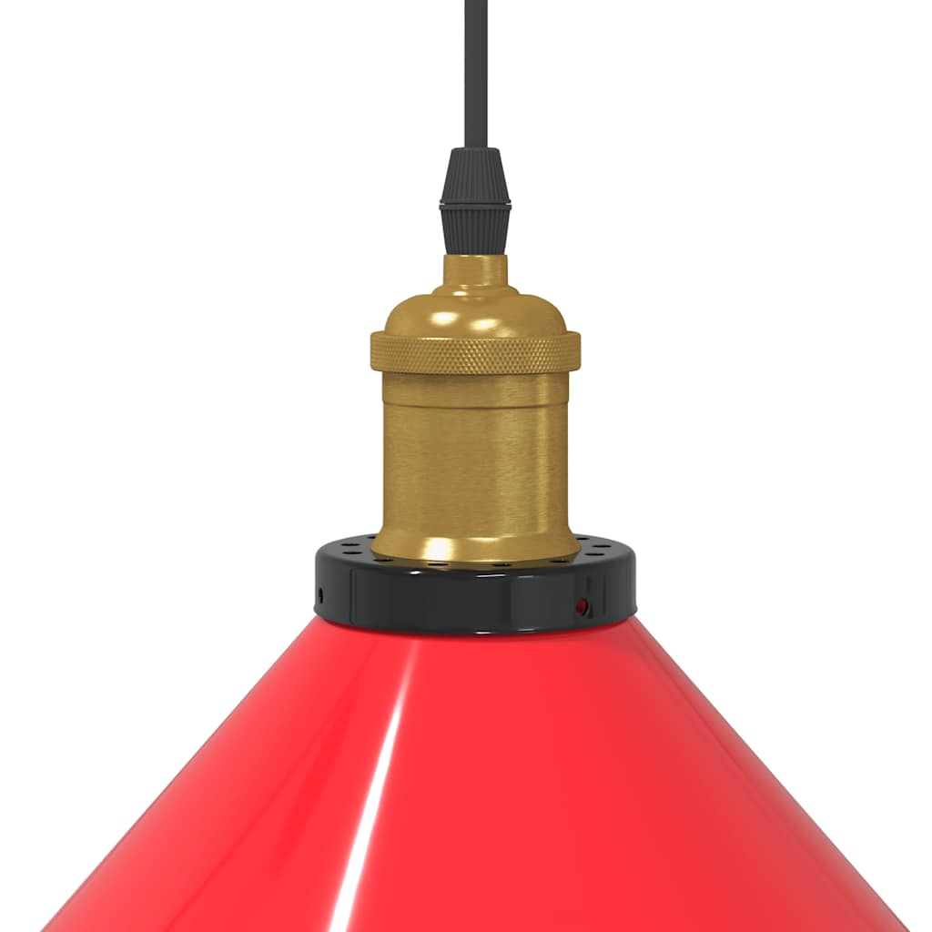 Pendant Lamp Height Adjustable E27 Gloss Red Ø 22 cm Metal