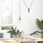 Pendant Lamp Height Adjustable E27 Gloss White Ø 22 cm Metal