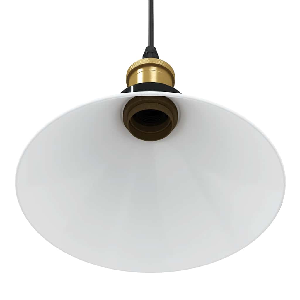 Pendant Lamp Height Adjustable E27 Gloss White Ø 22 cm Metal