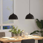 Pendant Lamps 2 pcs Height Adjustable E27 Black Ø 30 cm Metal
