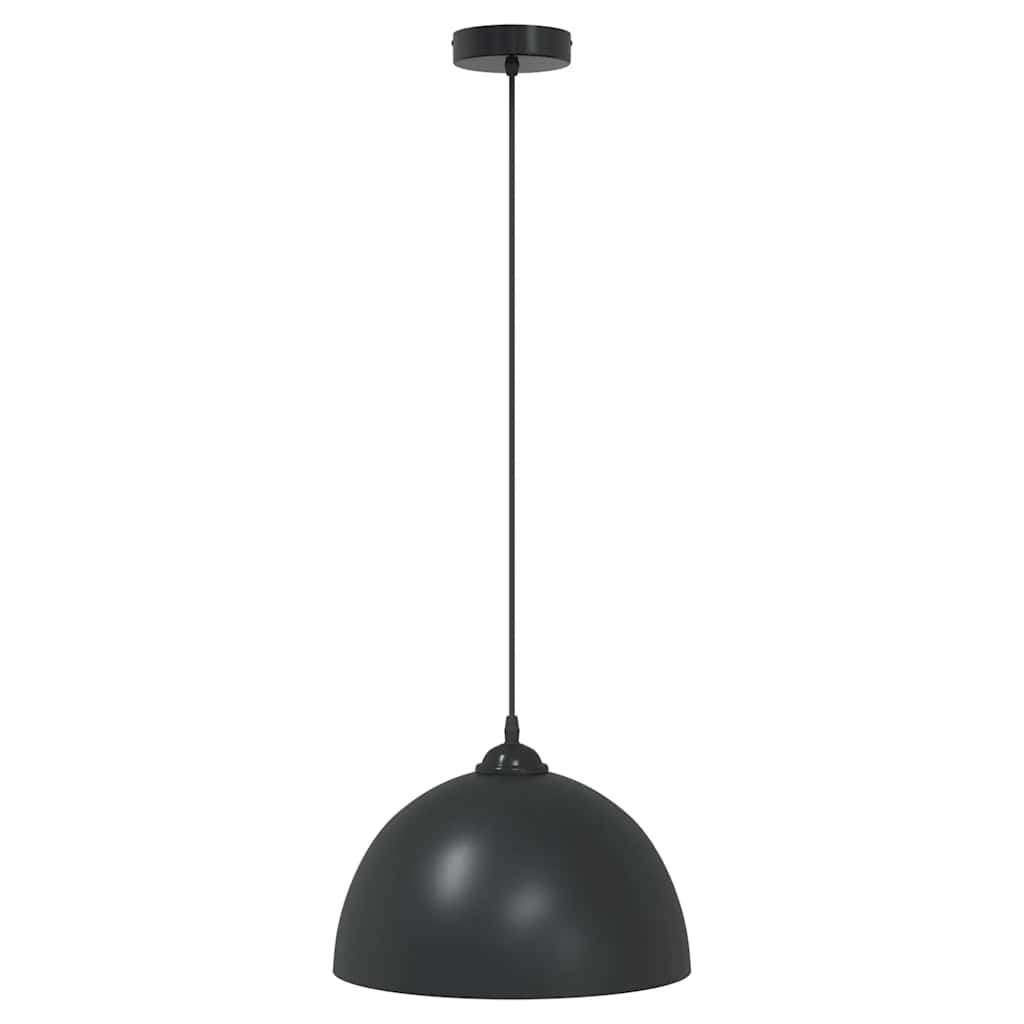 Pendant Lamps 2 pcs Height Adjustable E27 Black Ø 30 cm Metal