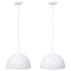 Pendant Lamps 2 pcs Height Adjustable E27 White Ø 30 cm Metal