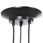 Pendant Lamp with 3 Lamp Holders E27 Black Metal