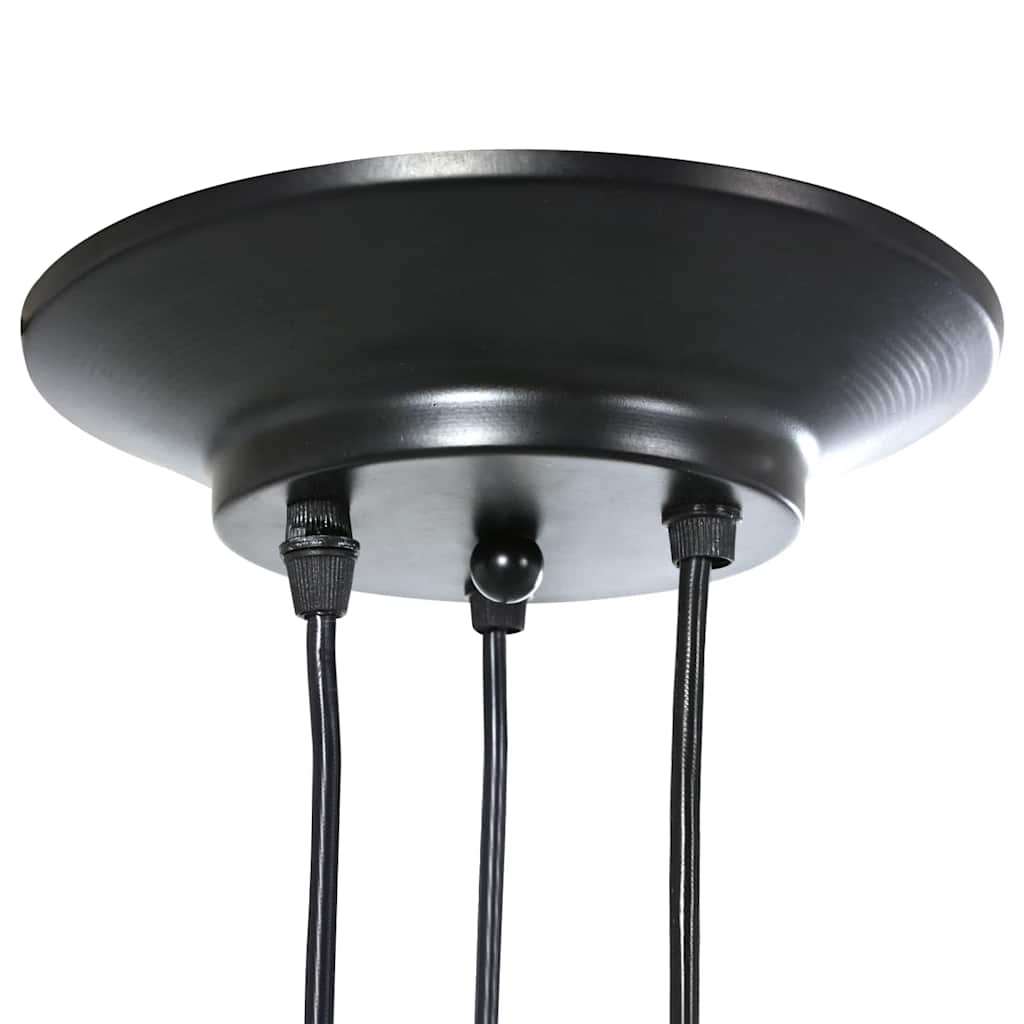 Pendant Lamp with 3 Lamp Holders E27 Black Metal