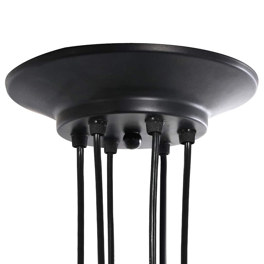 Pendant Lamp with 6 Lamp Holders E27 Black Metal