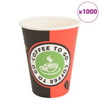 Paper Coffee Cups 1000 pcs 12oz 300ml Red and Black